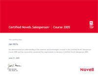 Certified Novell Salesperson